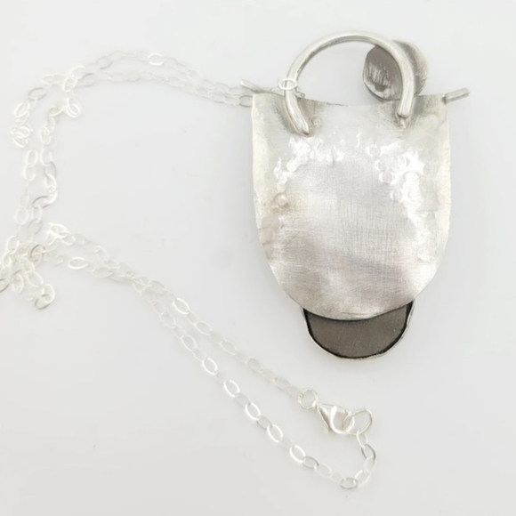 ABALONE & AMETHYST PENDANT HANDMADE IN STERLING SILVER METAL - Picture 3 of 5